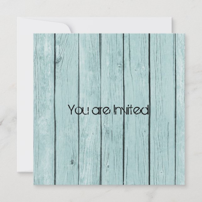 Invitación Rustic Blue Faux Wood Baby Shower (Anverso)