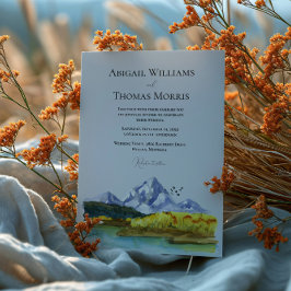 Invitación Rustic Blue Mountain Wedding Invitation