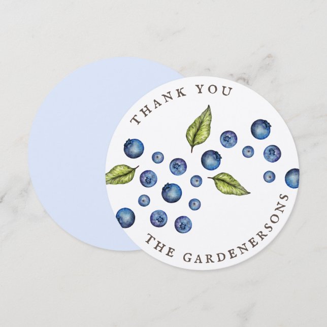 Invitación Rustic Blueberry Gracias  (Anverso / Reverso)