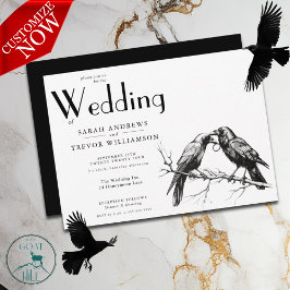 Invitación Rustic BOHO Crow Lovers