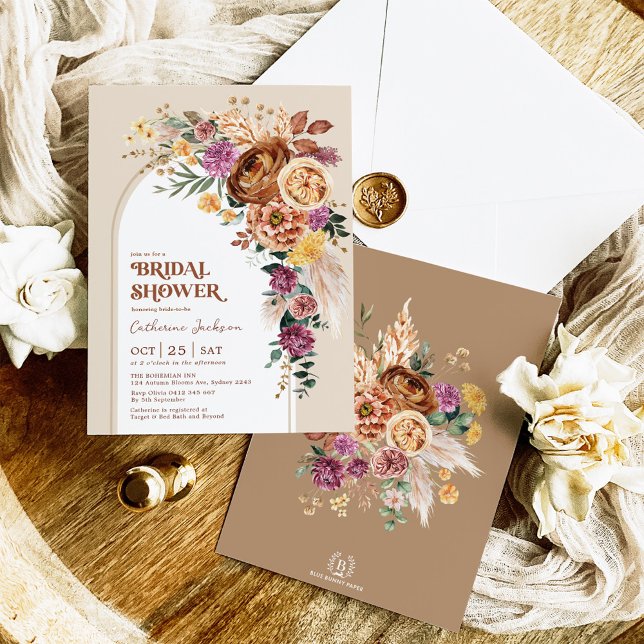 Invitación Rustic Boho Fall Garden Floral Bridal Shower (Subido por el creador)