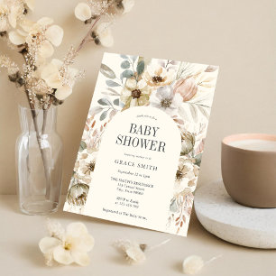 Invitación Rustic Boho Floral Baby Shower