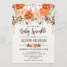 Invitación Rustic Boho Floral Otumt Baby Sprinkle