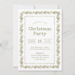 Invitación Rustic Botanical Christmas Party