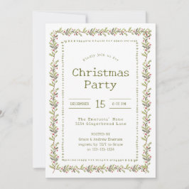 Invitación Rustic Botanical Christmas Party