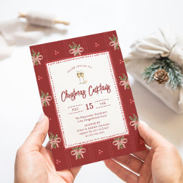 Invitación Rustic Botanical Christmas Party Invitation