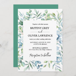 Invitación Rustic Botanical Eucalyptus Greenery Wedding