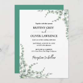 Invitación Rustic Botanical Eucalyptus Greenery Wedding