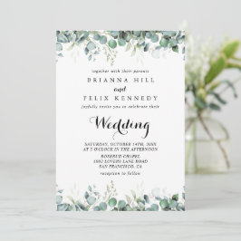 Invitación Rustic Botanical Eucalyptus Greenery Wedding