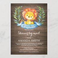Rustic Boy Lion Baby Shower por correo