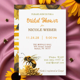 Invitación Rustic Bumble Bee Bridal Shower Invitation