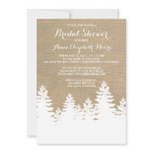 Rustic Burlap Pine Trees la ducha de invierno