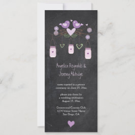 Invitación Rustic Chalkboard Love Birds Mason Jars