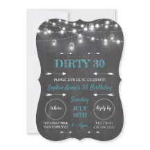Rustic Chalkboard String ilumina sucia 30 cumpleañ