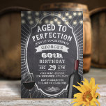 Invitación Rustic Chalkboard Vintage 60th Wine Birthday Party<br><div class="desc">Rústico Chalkboard Vintage 60th Wine Birthday Party Invitaciones.</div>