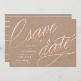 Invitación Rustic Chic Rosa Dorado Save the Dates | Rosa Dora