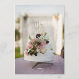 Invitación Rustic Chic Tiered Cake Mr. & Mrs. Topper Wedding 