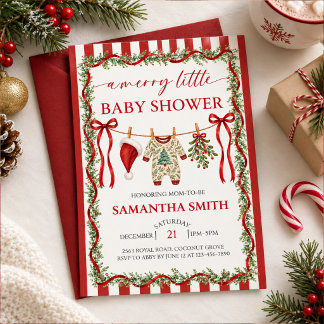 Invitación Rustic Christmas Baby Shower