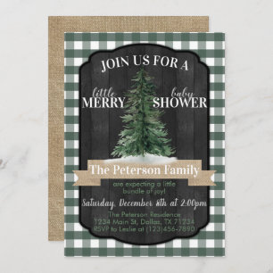 Invitación Rustic Christmas Tree Baby Shower