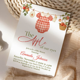 Invitación Rustic Clothesline Apple Girl Baby Shower