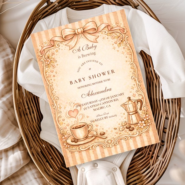 Invitación Rustic Coffee Baby Shower (Subido por el creador)