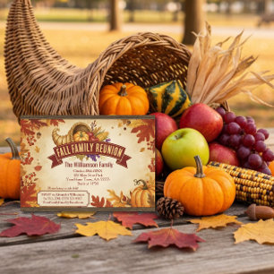 Invitación Rustic Cornucopia Fall Reunion