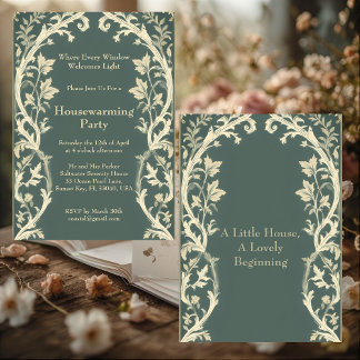 Invitación Rustic Cottagecore William Morris Art Housewarming