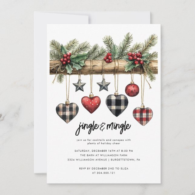 Invitación Rustic Country Christmas Party Invitation (Anverso)