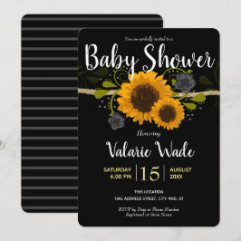 Invitación Rustic Country Sunflowers Baby Shower
