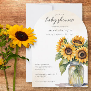 Invitación Rustic Country Sunflowers Baby Shower
