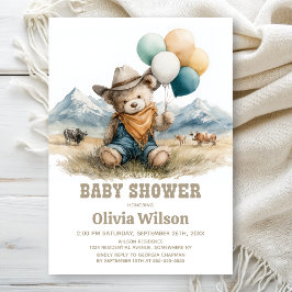 Invitación Rustic Country Teddy Bear Baby Shower Invitation