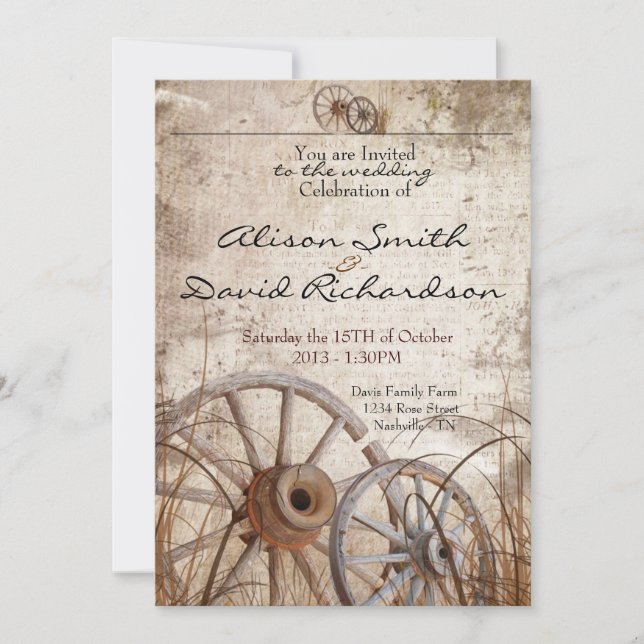 Invitación Rustic country wedding invitation (Anverso)