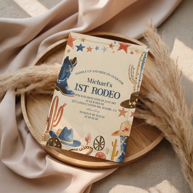 Invitación Rustic Cowboy Boots 1st Birthday (Subido por el creador)