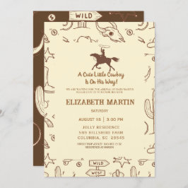 Invitación Rustic Cowboy Western Baby Shower