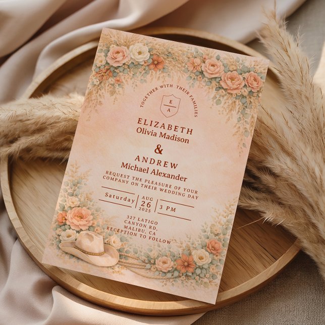 Invitación Rustic Cowgirl Garden Arch Wedding (Subido por el creador)