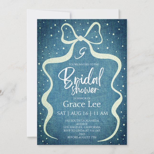 Invitación Rustic Denim Bridal Shower Invitation (Anverso)
