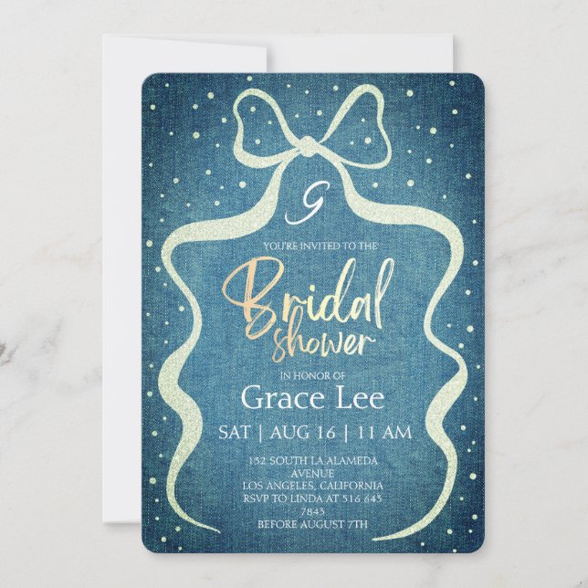 Invitación Rustic Denim Bridal Shower Invitation (Anverso)