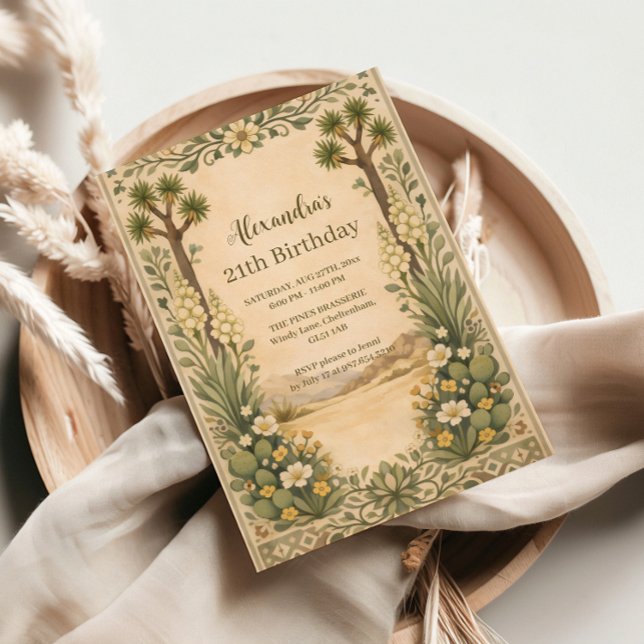 Invitación Rustic Desert Botanicals Birthday (Subido por el creador)