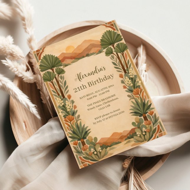 Invitación Rustic Desert Florals Birthday (Subido por el creador)