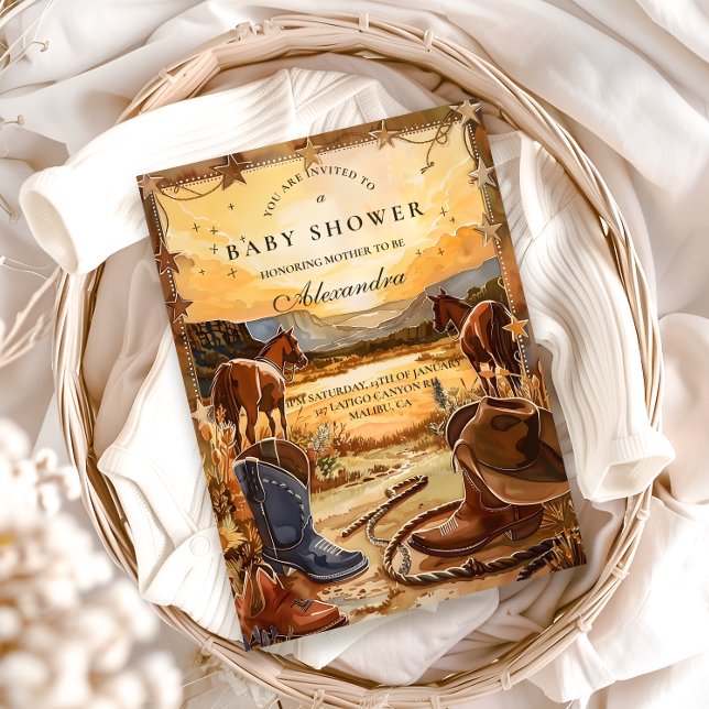 Invitación Rustic Desert Rodeo Baby Shower (Subido por el creador)