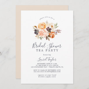 Invitación Rustic Earth Florals Bridal Shower Tea Fiesta