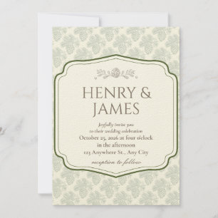 Invitación Rustic Elegance Fall Pinecone