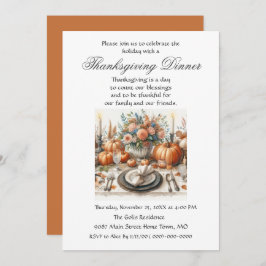 Invitación Rustic Elegance Family Friends Día de Acción de Gr