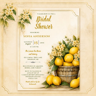 Invitación Rustic Elegance Lemon Grove Despedida de Soltera |