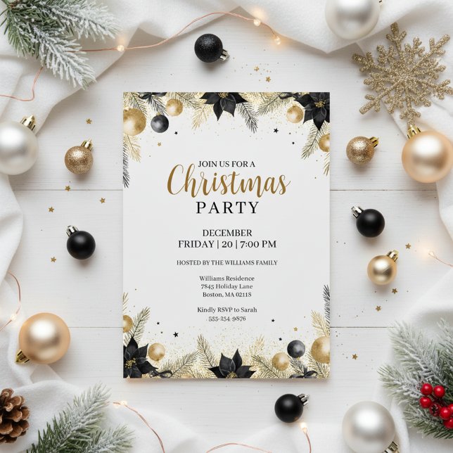 Invitación Rustic Elegant Christmas Wreath Invitation (Subido por el creador)