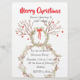 Invitación Rustic elegant watercolour Christmas invite cards