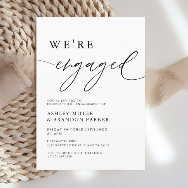 Invitación Rustic Elegant We are Engaged Engagement Party (Subido por el creador)
