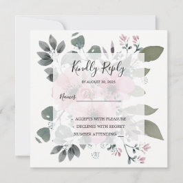 Invitación Rustic elegante acuarela floral Wedding RSVP