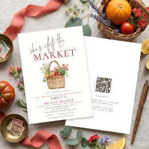 Invitación Rustic Ella Está Fuera del Mercado Código QR Nupci