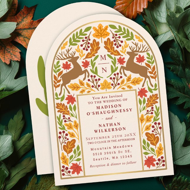 Invitación Rustic Enchanted Woodland Deer Arch Wedding (Subido por el creador)